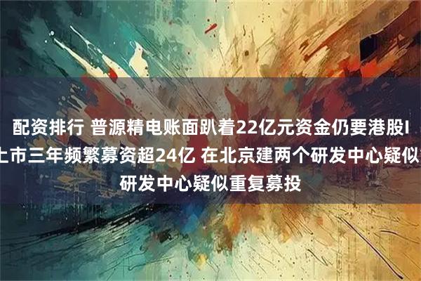 配资排行 普源精电账面趴着22亿元资金仍要港股IPO A股上市三年频繁募资超24亿 在北京建两个研发中心疑似重复募投